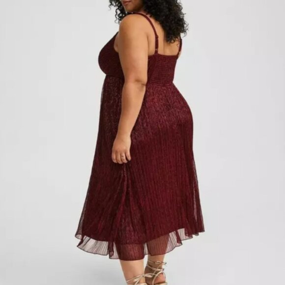 NWT Torrid Tea Length Burgundy Dress 4x/16 - Picture 2 of 4